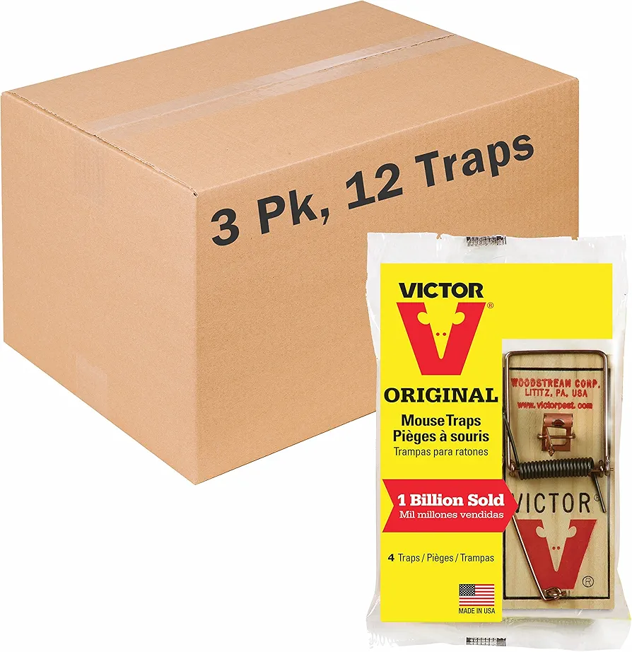 Victor Traditional Wooden Mouse Trap - 12 Pack