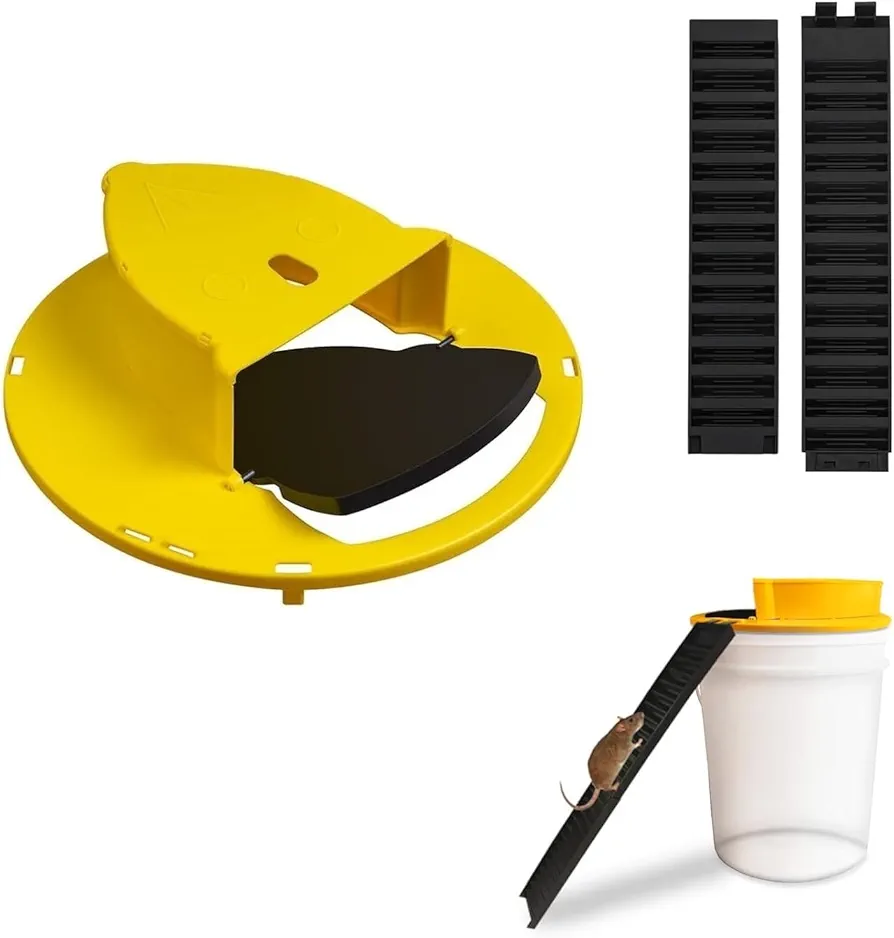 Mice Mouse Trap Bucket Lid，Mouse Trap Bucket Flip Lid，Auto Reset Multi Catch Humane Rat Trap for Indoor Outdoor | 5 Gallon Bucket Compatible |Mouse Rat Trap Bucket Lid(1Pack)-239