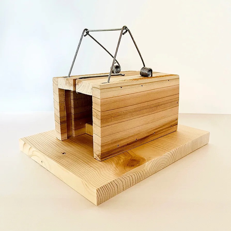 Little Killer Tree Squirrel Trap | Get Rid of Squirrels & Chipmunks | Removal in Homes Gardens Bird Feeders | Wood Choker Style Quick Clean Lethal Kill Trap for Yard Rodents | USA Made | Easy to Set