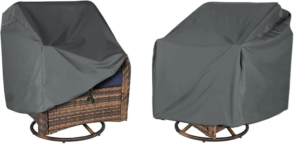 Outdoor Swivel Chair Cover 2 Pack, (37.5 L x 39.25 W x 38.5 H inches) 100%Waterproof Heavy Duty Outdoor Chair Covers, Patio Furniture Cover for Swivel Patio Chair(Grey)
