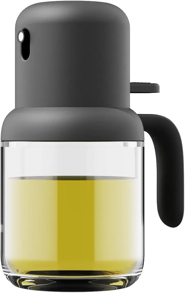 Olive Oil Sprayer For Cooking,9.46oz/280ml Glass Oil Mister Spray Bottle For Cooking,Wide Opening Easily Refill Olive Oil Spray Bottle,Cooking Oil Sprayer (Black)