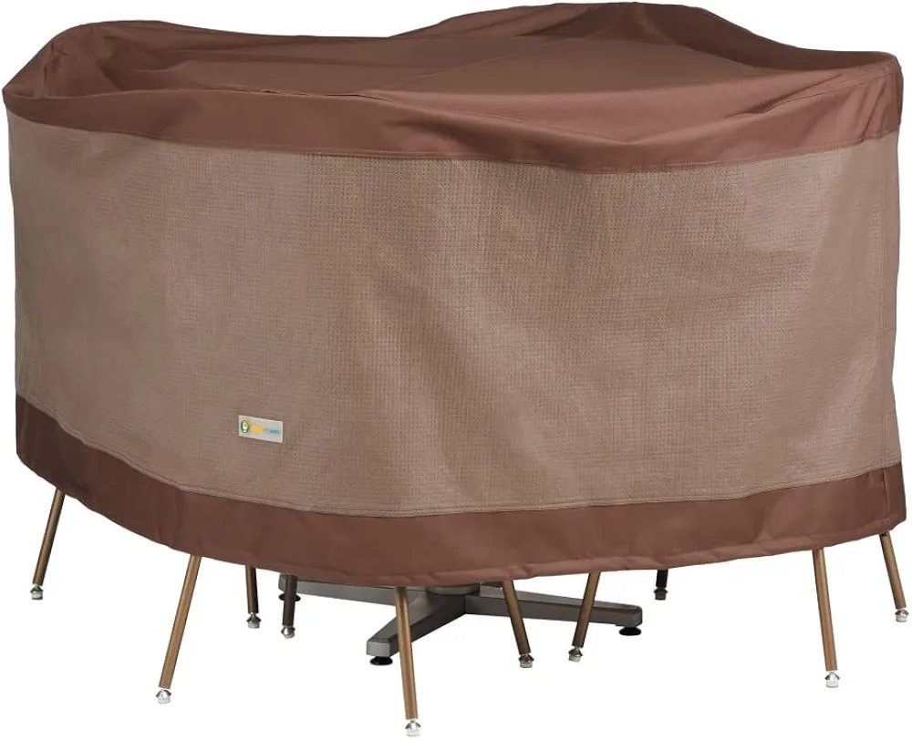 Duck Covers Ultimate Water-Resistant 56 Inch Round Patio Table & Chair Set Cover, Outdoor Table and Chair Cover