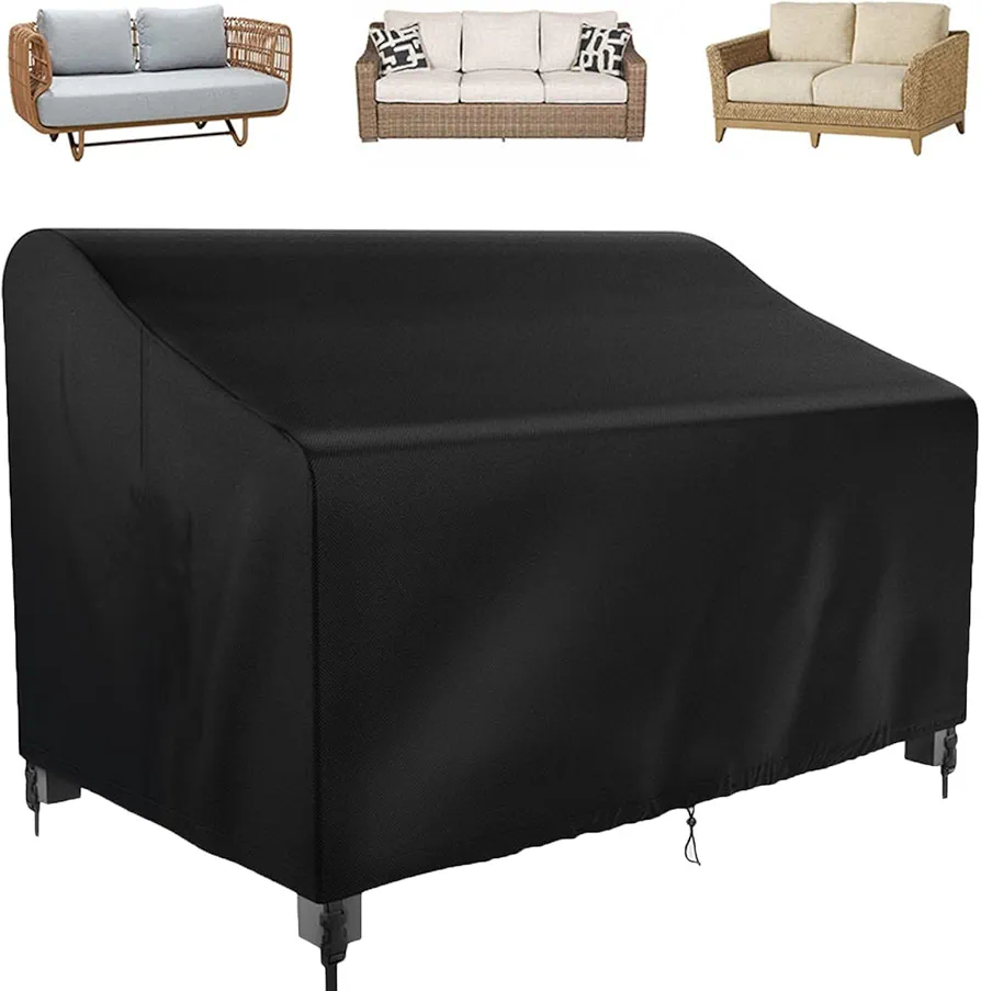 Furniture Covers For Outdoor Seating Chairs,Waterproof Patio Furniture Covers,Heavy Duty Outdoor Couch Cover,Durable Patio Loveseat Cover With Storage Bag
