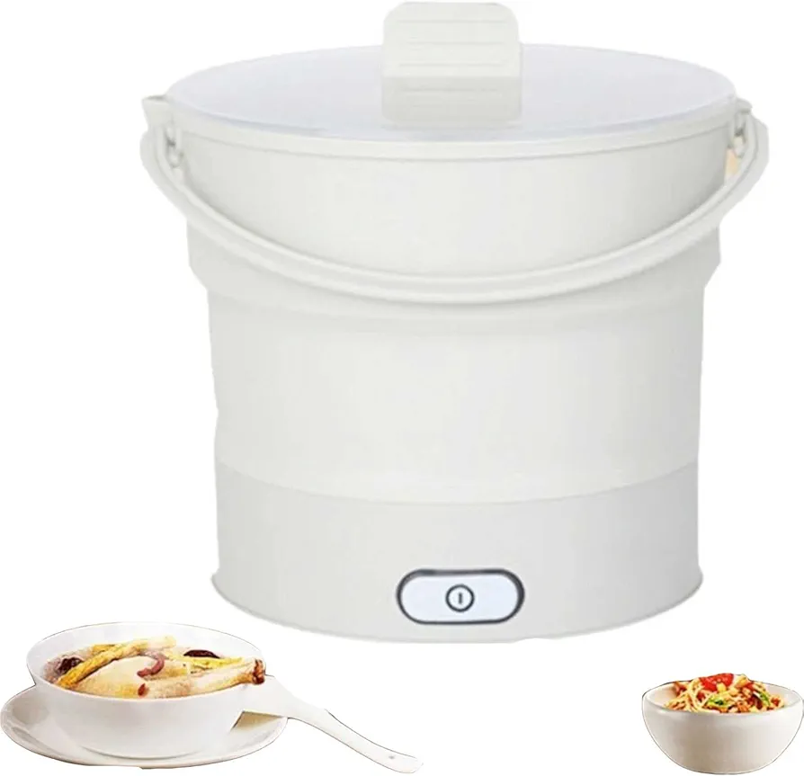 Foldable Electric Cooker Mini Kettle Food Grade Silicone Cookerware Boiling Water Steamer Portable Travel Boiling in 6~10 Minutes