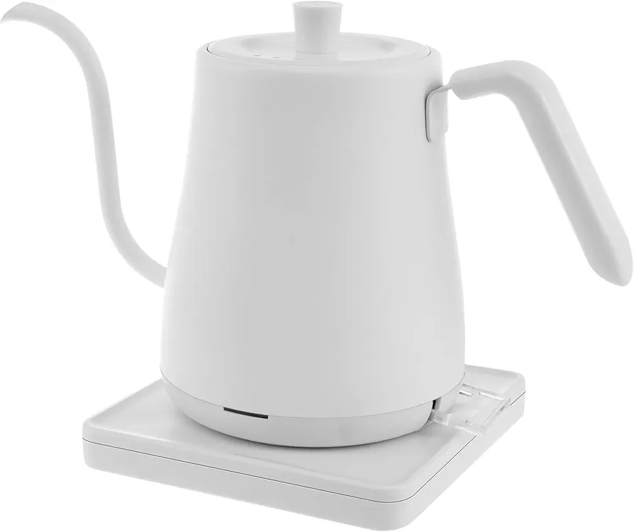 Electric Kettle 800ml Electric Kettle with Base Stainless Steel Hot Water Boiler 1000W Fast Heating Coffee Kettle for Home Office (White)