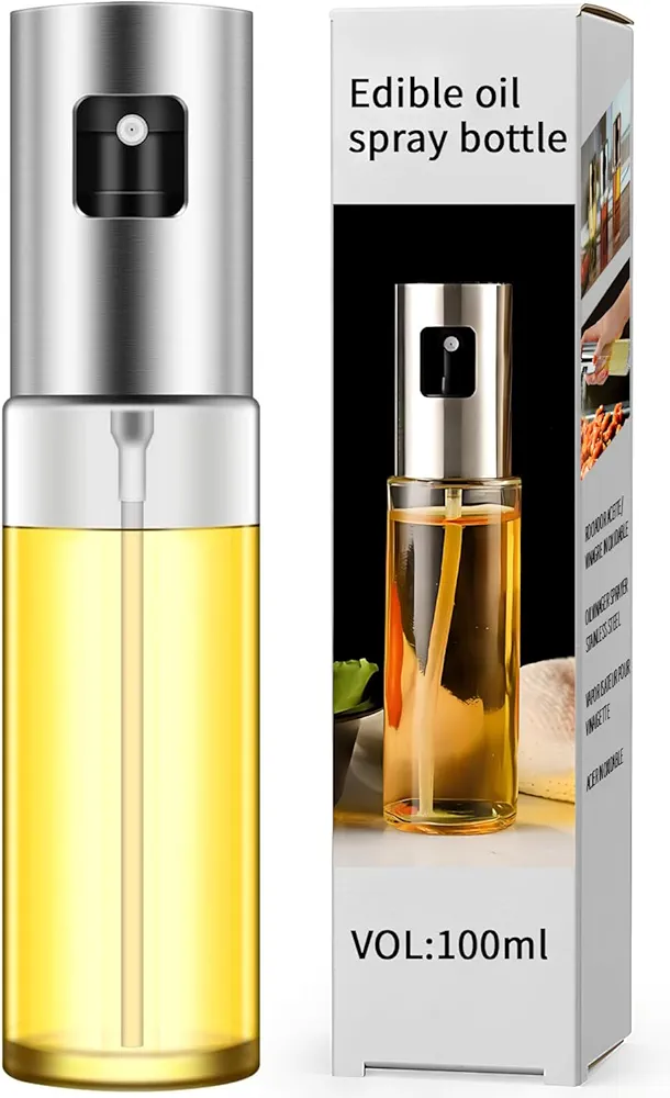 Oil Sprayer for Cooking,Olive Oil Dispenser Bottle,100ml Olive Oil Spray Bottle for Salad,BBQ,Roasting(Glass)