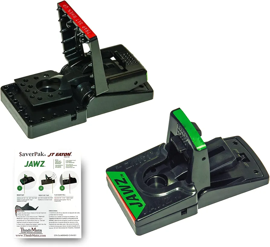 $averPak 2 Pack - Includes 2 JT Eaton Jawz Mouse Traps for use with Solid or Liquid Baits