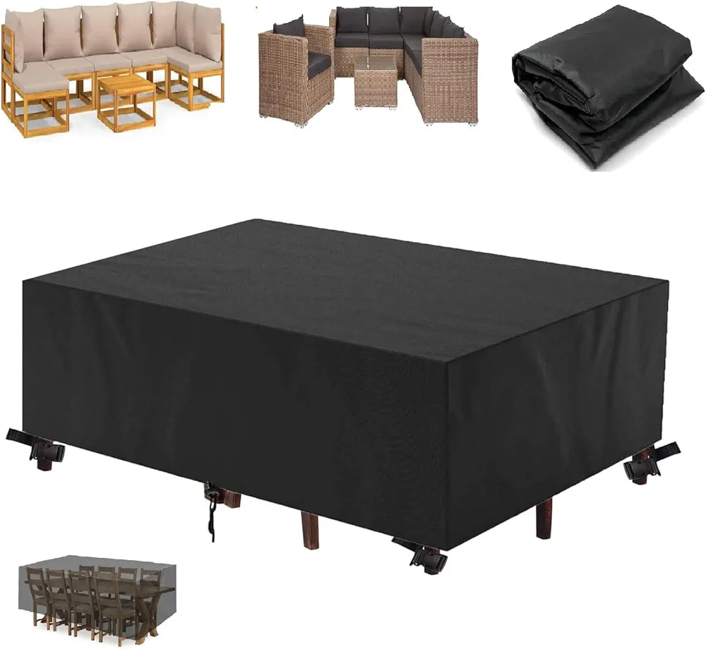 Large Patio Furniture Covers Waterproof 146x122x41in/LxWxH Covers for Outdoor Furniture,Waterproof Outdoor Furniture Covers Heavy Duty 600d Patio Table Covers for Outdoor Table Chair Furniture Set