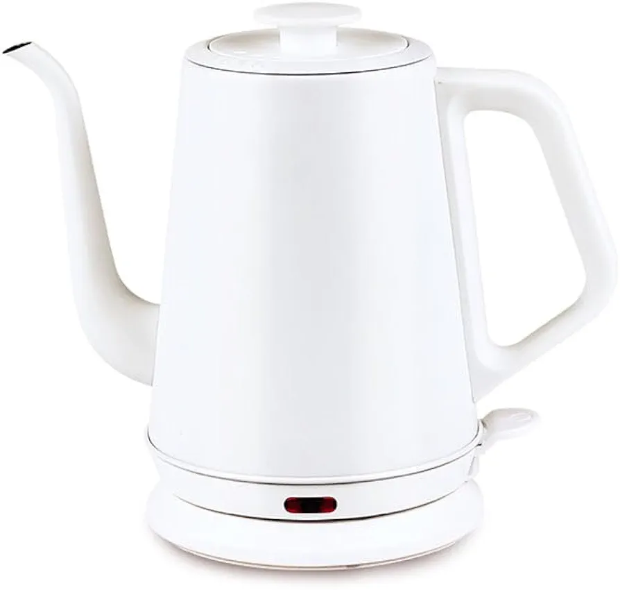 220V Electric Kettle Gooseneck Teapot 1.0L Water Boiler Hand Brewing Coffee Pot Tea Maker Liner, for Kitchen Household/White