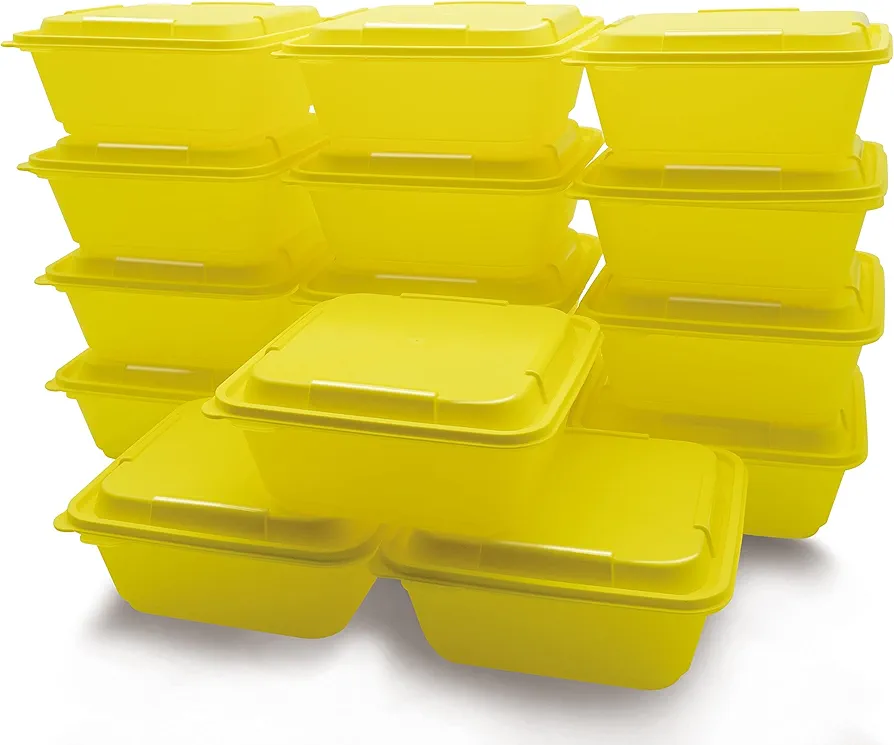 [15 Pack Food Storage Containers with Lids Bento Boxes Lunch Box for Hot Food and Salad BPA Free Fridge & Microwaveable & Dishwasher Safe (22, Square Bento Boxes)