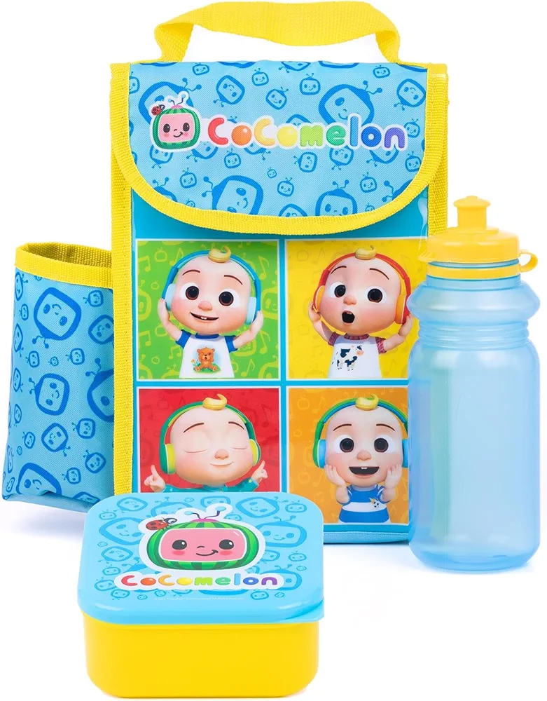 CoComelon Lunch Box Set for Kids | Orange and Blue Learn Space Adventure | Toddlers' Nursery School Food Carrier