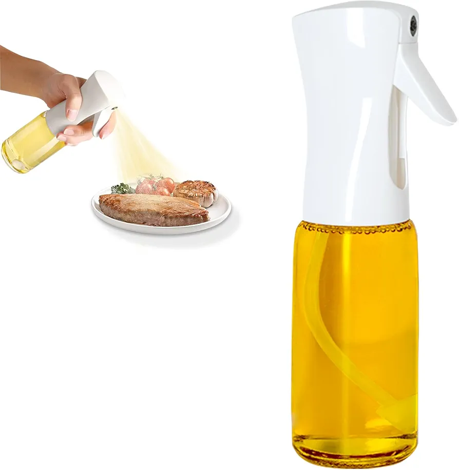 200ml Oil Sprayer for Cooking, Olive Glass Oil Dispenser Bottle for Kitchen, Food-grade Oil Mister for Air Fryer, Salad, Frying, BBQ
