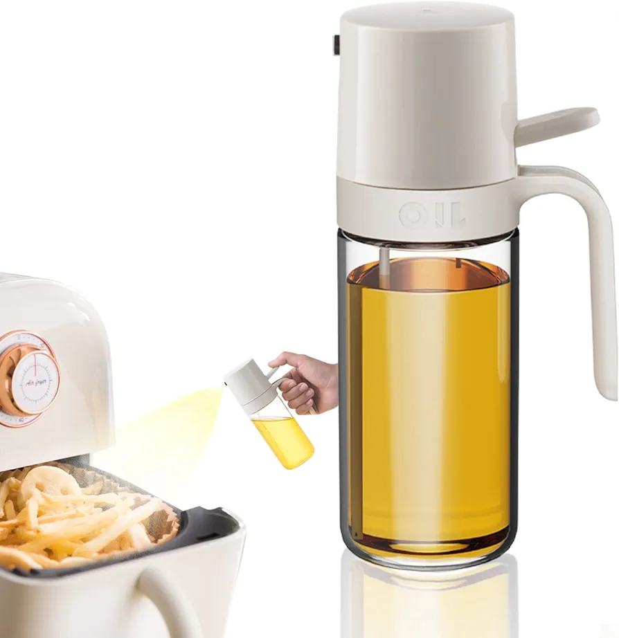 Fiewmay 8.5 oz Oil Sprayer Bottle for Cooking, Olive Oil Sprayer Mister, 250ml Glass Olive Oil Spray Bottle, Kitchen Gadgets Accessories for Air Fryer, Canola Oil Spritzer