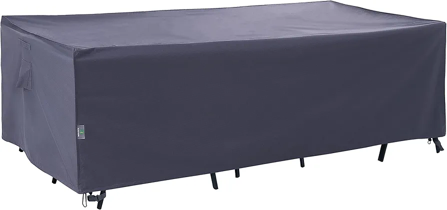 F&J Outdoors Heavy Duty Waterproof Anti-UV Rip-stop Fabric Large Patio Furniture Covers, Grey, 126"x83"x27.5"