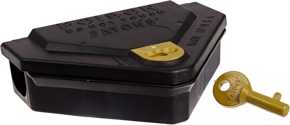 JT Eaton 907 Gold Key Mouse Depot Tamper-Resistant Mini Bait Station with Solid Lid, Indoor & Outdoor Use, Case of 12