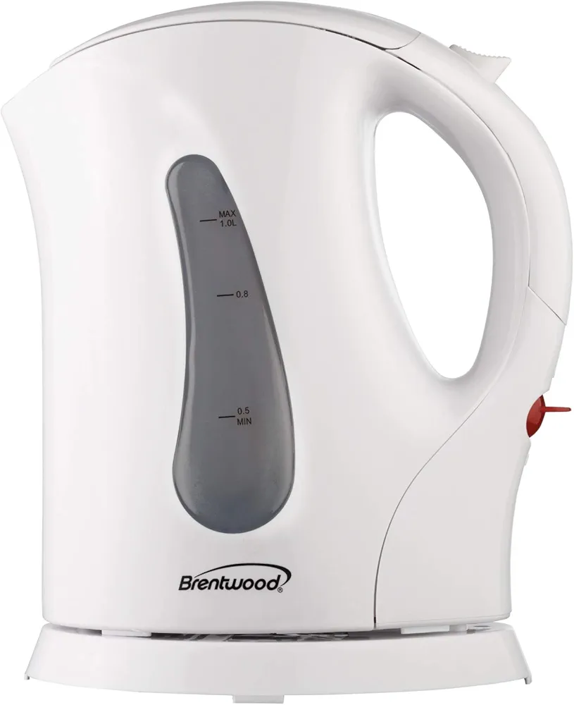 Brentwood Cordless Electric Kettle BPA Free, 1 Liter, White