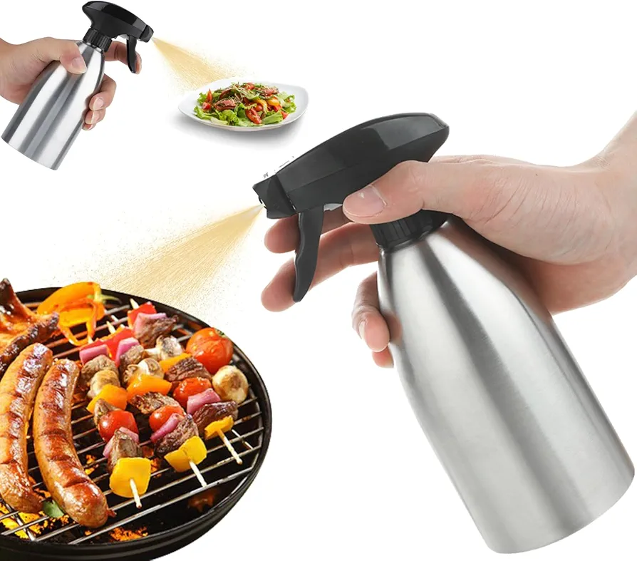 BBQ Bottle for Smoker, Stainless Steel Spray Bottle Portable Sauce Vinegar Oil Sprayer Dispenser Cooking Tool for Kitchen, Outdoor BBQ Cooking Frying
