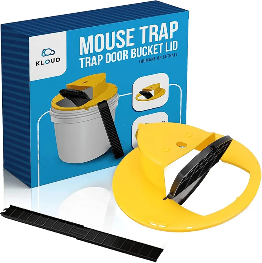 KLOUD 5 Gallon Bucket Mouse Trap - Flip and Slide, Automatic Reset, Reusable Rat Trap - Effective Bucket Mouse Trap Solution for Rodent Control, Ideal Mouse Trap Bucket for Infestation Issues