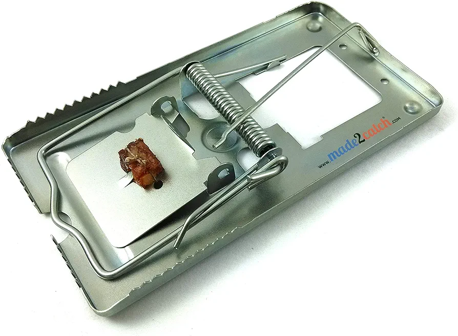 Pack of 4 made2catch Classic Metal Rat Traps Fully Galvanized - Humane Rat Traps That Work - Snap Rat Trap - Durable Reusable Rat Trap - Effective Rat Traps - 4 Traps