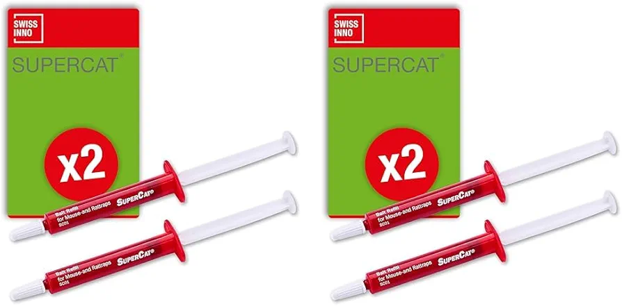 Mouse and Rat Trap Bait Syringes - Replacement System - Bait for Rodent - Attracts Mice and Rats - Pests Attractant - Peanut Butter - Pest Control Safe for Children and Pets. Set of 2