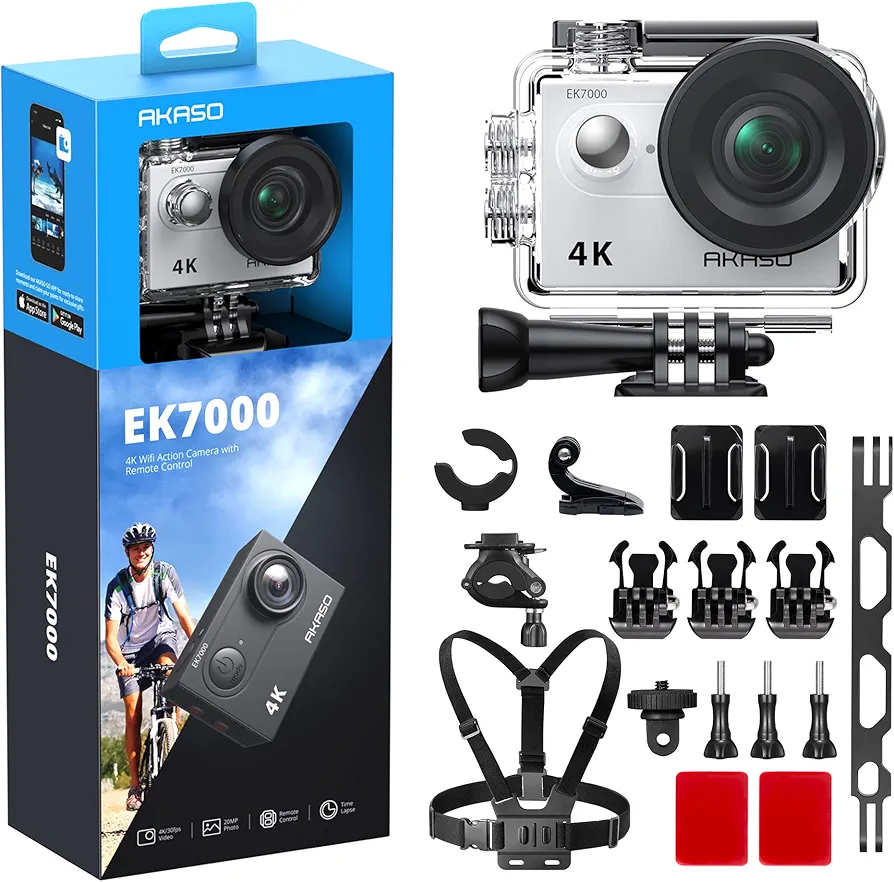 AKASO EK7000 Action Camera Bike Accessories Kit Bundle