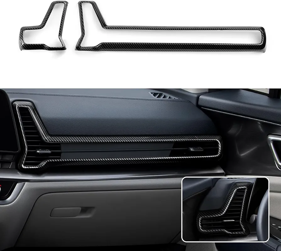 Car ABS Copilot Air Outlet Vent Sticker Carbon Fiber Decal Interior Trim Cover for KIA Sportage 2023 2024 Accessories