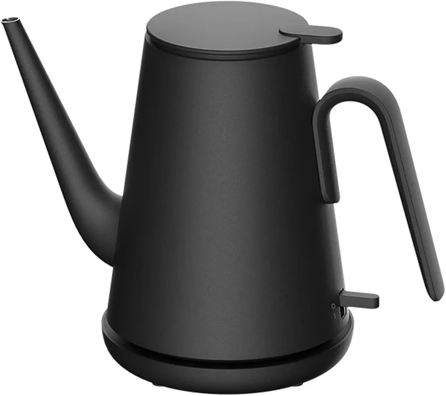 Electric Gooseneck Kettle, Pour Over Coffee Kettle, Automatic Shutoff, Stainless Steel, Fast Hot Water Boiler, for Coffee/Tea Maker, 600ml (Black)