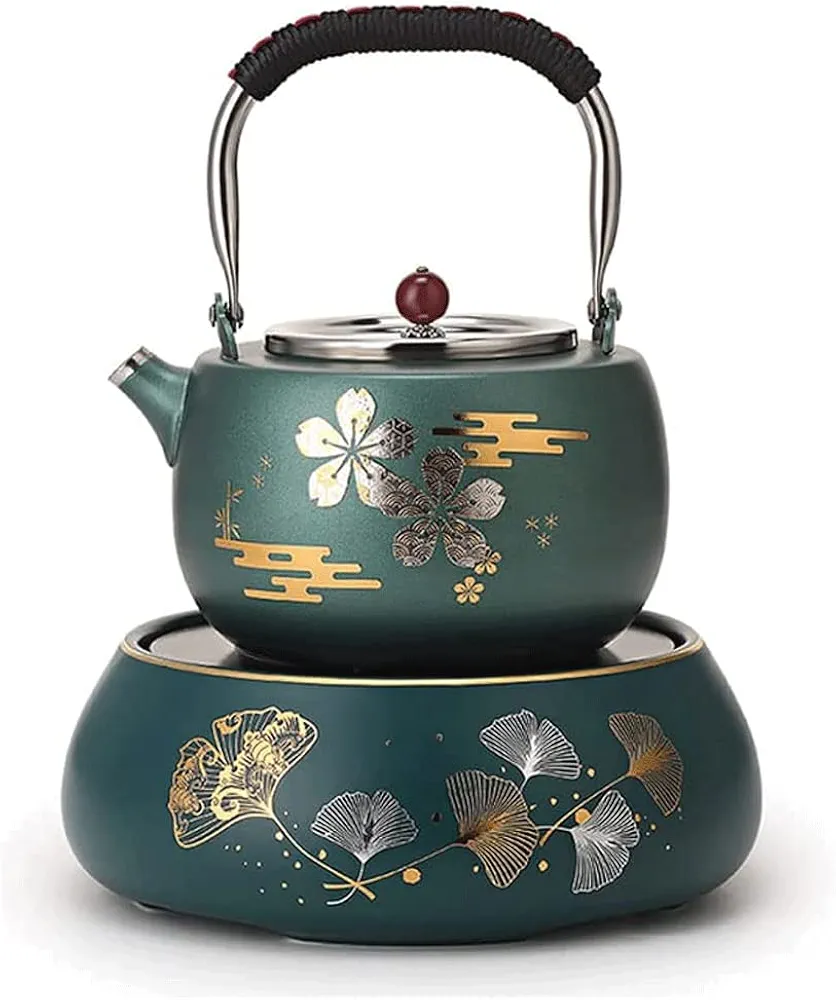 GaRcan Electric Kettles Stainless Steel Electric Kettle Removable Lid With Automatic Shut-off Water Boiler Traditional Hot Water Boiler 1000ml/35oz ease of use (Green)