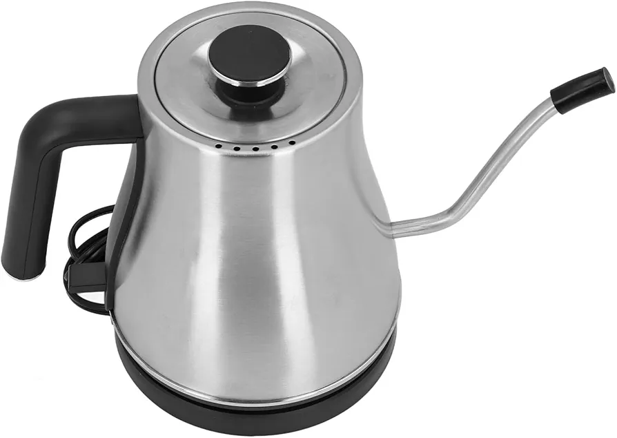Pour Over Coffee Kettle Stainless Steel 0.8L 1200W Quick Heating, Food Grade, Easy Water Control, Multiple Guard, Gooseneck Spout, Insulated Handle