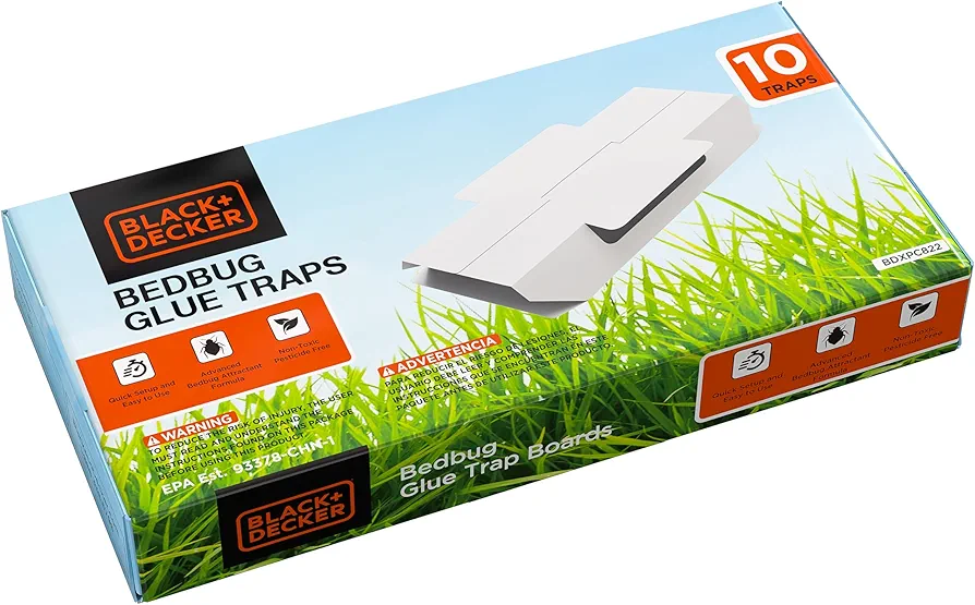 Bedbug Glue Traps for Home- Early Detection Traps Indoor- Sticky Traps with Natural Scented Sticky Attractant for Bed Bugs 10 Traps