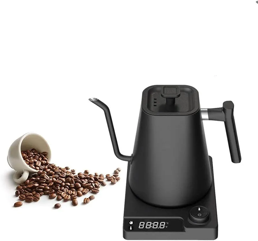 Smart Professional Electric Pour Over Kettl Gooseneck Kettle Temperature Control Hand Brew Home Coffee Pot (Color : Black Size : 21.3 * 25.3cm)
