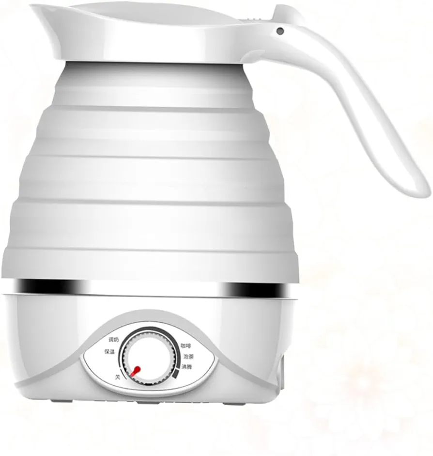 PRETYZOOM Electric Kettle Portable Kettle Travel Kettle Electric Water Kettle Electrical Kettle 700ml 850w Kettle 100- Kettle Folding Kettle Silicone Kettle White