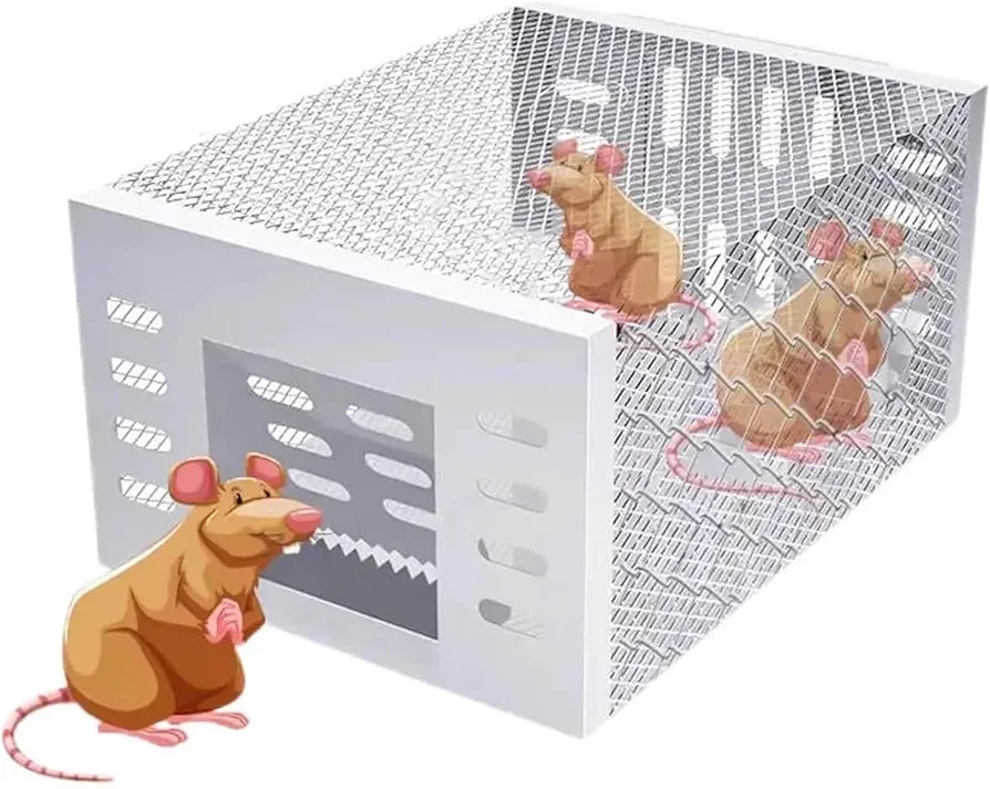 Rat Trap,Mouse Trap,trampas para ratas y ratonesm,Stainless Steel Mousetrap Automatic Continuous Cycle Mouse Trap Household Rat Catching Artifact Mousetrap (G)