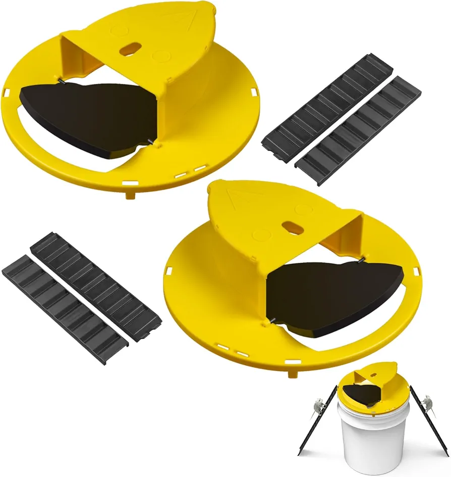 Mouse Trap Bucket Flip Lid，Mice Mouse Trap Bucket Lid，Automatic Reset Multi Catch Humane Rat Trap for Indoor Outdoor | Compatible with 5-Gallon Bucket | Mouse Rat Trap Bucket Lid (2Pack)