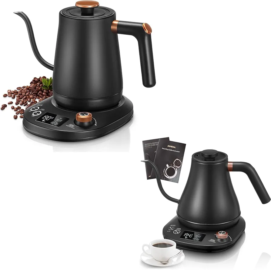 Electric Gooseneck Kettle, Tea Kettle ±1℉ Temperature Control, 0.8L Pour Over Electric Kettle for Coffee & Tea
