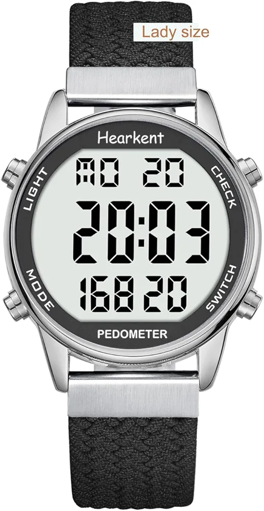 Women Pedometer Watch-Step Tracker Watch with Calories Counter-Non Bluetooth Pedometer Watches-LCD Large Numbers-30M Waterproof Watch-Sport Pedometer Watch Step Counter for Walking