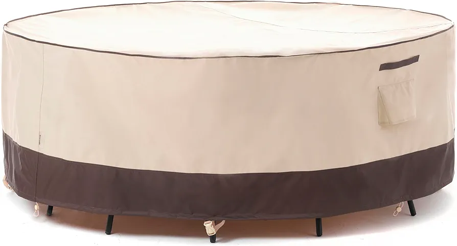 F&J Outdoors Patio Furniture Covers Waterproof UV Resistant Rip-stop Fabric Round Outdoor Furniture Covers, 84" Diameter