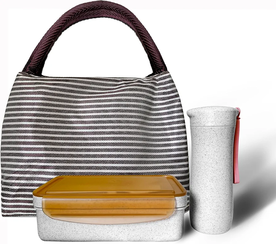 Bento Box Adult, Premium Bento Umami Lunch Box with Insulated Food Containers & Lids, Leakproof, Bentgo Lunch Boxes, Ideal for Women, Beige, 5173M2