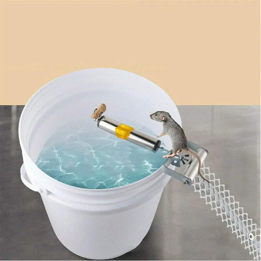 Mouse Trap, Rat Trap Bucket Spinner, Mice Rats Mouse Killer Roll Trap Log Grasp Bucket Rolling Roller+Ramp, Sanitary Safe Mousetrap Catcher for Indoor Outdoor Auto Reset