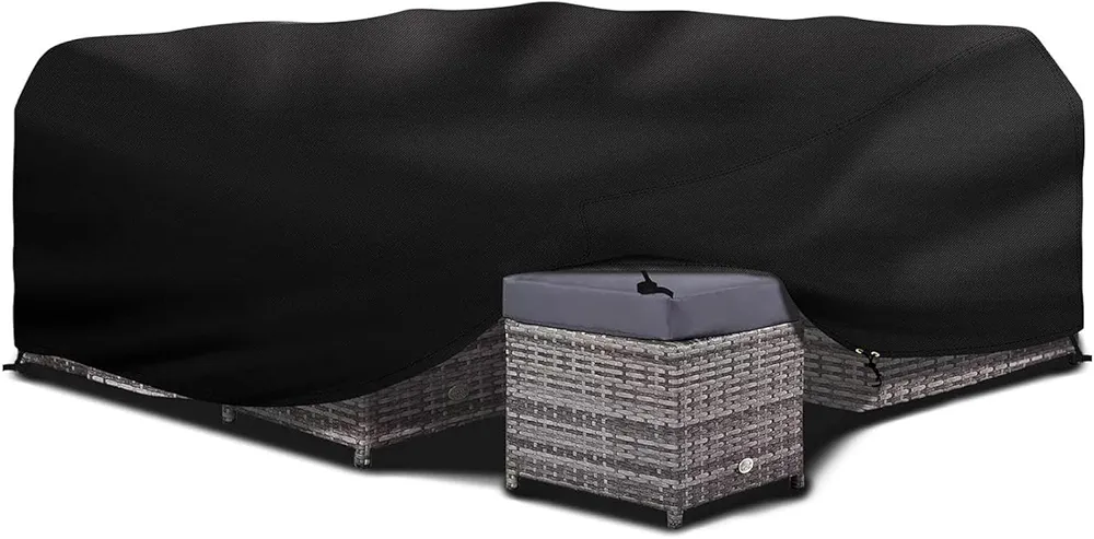 Outdoor Furniture Covers Waterproof 83L x 79W x 31H inches Extra Large Patio Furniture Covers, Winter Outdoor Table Covers Waterproof, Heavy Duty 600D for Outside Wind Dust Anti-UV Patio Set Cover