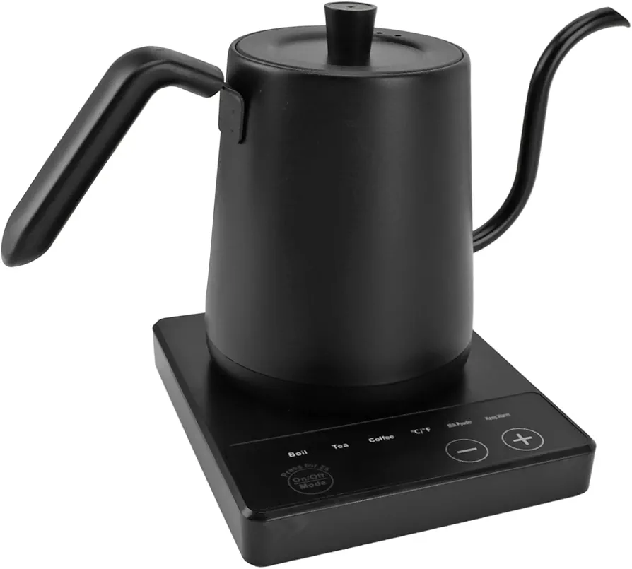 gernie 1000W Electric Gooseneck Kettle Pour Over Coffee Kettle Save Time One Key Operation Shut Off Defense for Office (US Plug 110V), gerniei4cqanbogx-11