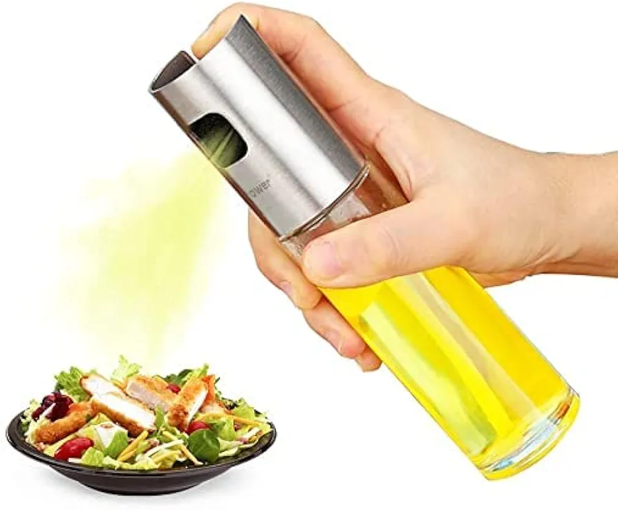 Oil Sprayer/bottle for Cooking, Olive Oil Spray Sprayer Mister, Oil Dispenser Glass Bottle for Kitchen Baking, Salad, Roasting, Grilling, 100ml