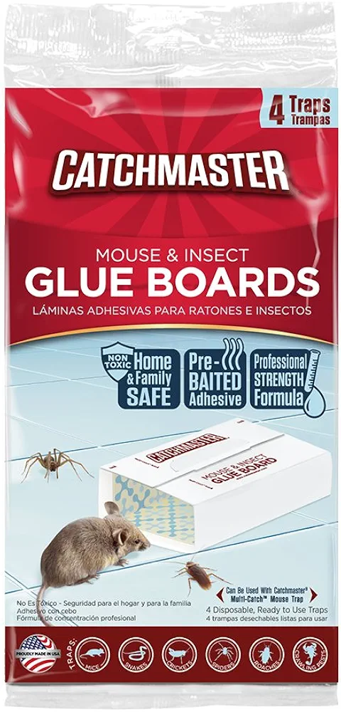 Catchmaster 1872SD Mouse Insect & Snake Glue Boards, 4 Pack