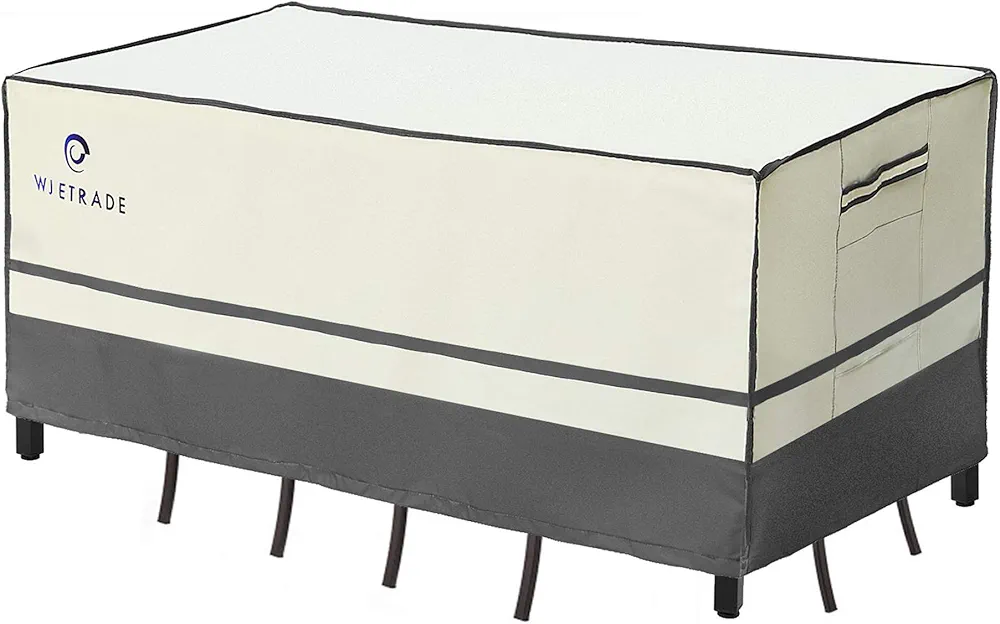 Patio Furniture Covers, Waterproof UV Resistant for Medium Outdoor Table and Chairs Dining Set, 108x78x32inch, Beige+Grey