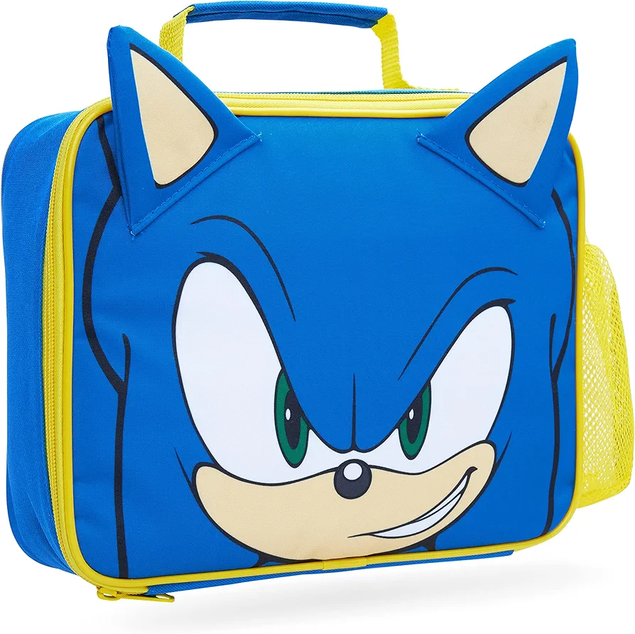 Sonic The Hedgehog Lunch Box Kids Insulated Lunch Bag for Boys (Blue/Yellow)