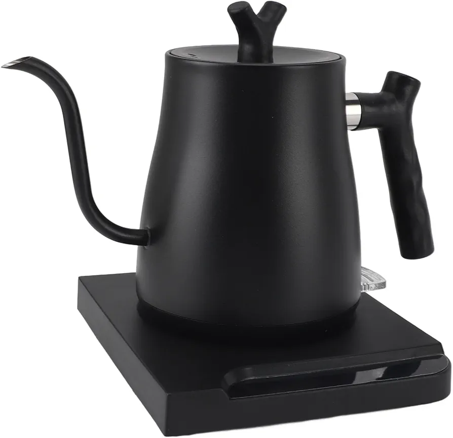 AUNMAS Electric Gooseneck Kettle 1000W Rapid Heating Stainless Steel 800ml Capacity, Pouring, Hot Water, Anti Dry Burn, Power Failure, One Button Switch (US Plug 110V)