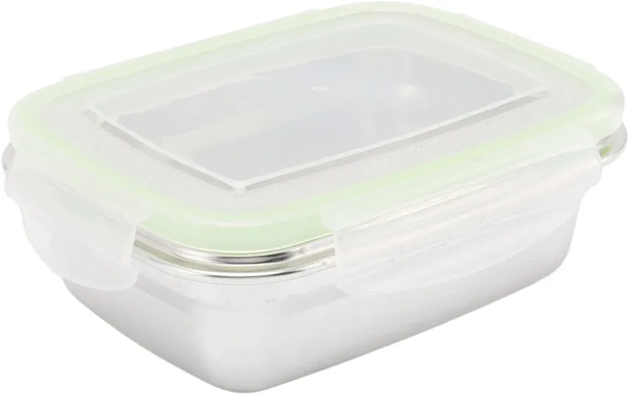 Food Containers 304 Stainless Steel Lunch Box Leakproof Food Storage Containers Square Bento Box(1800ml)