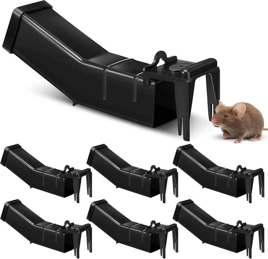 Qualirey 8 Pcs Humane Mouse Traps No Kill Rat Traps Catch and Release Reusable Mouse Traps Indoor for Home Waterproof Outdoor Mice Bait Tunnel Stations, Bait Not Included, Suitable for Small Mice