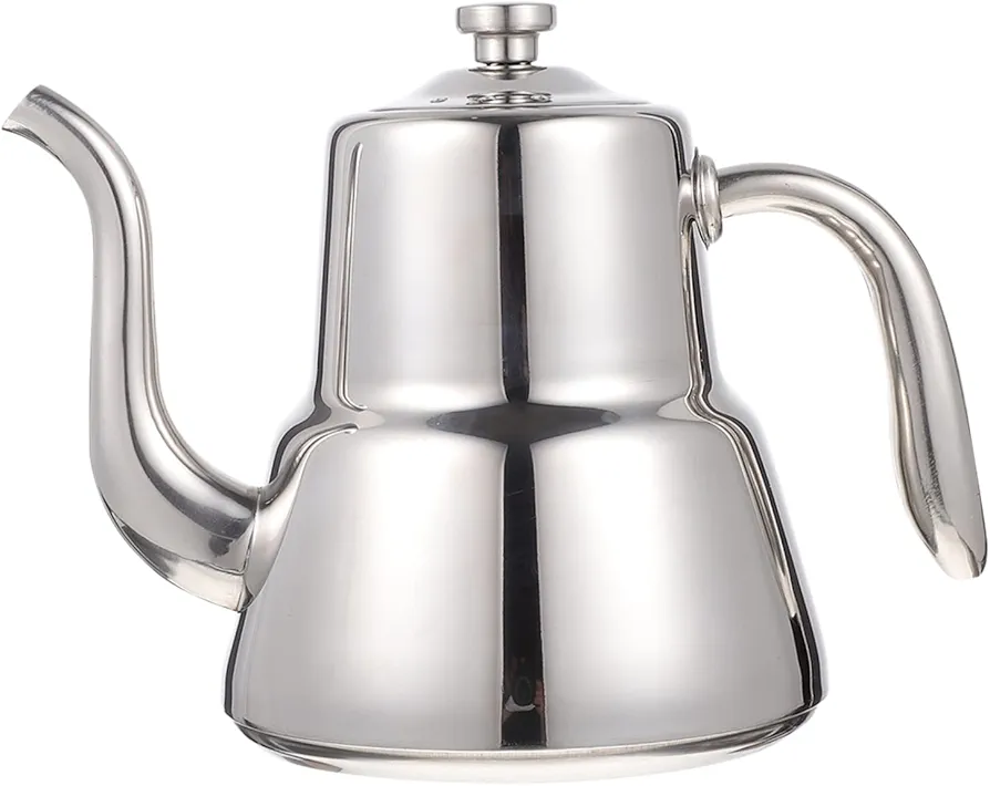 1pc Kettle Portable Gooseneck Water Boiler Electric Home Hot Boiling Bottle Drink Warmer Infuser Machine Coffee Pod Maker Coffee Makers Filter Teapot Silver Stainless Steel