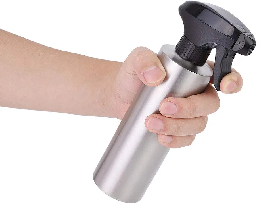 Oil Sprayer For Cooking, Stainless Steel Dispenser Olive Oil Spray Bottle Kitchen Barbecue Tool for Air Fryer BBQ Salad Baking Roasting Grilling